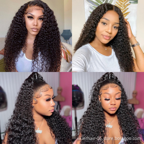 13X6 13X4 Lace Frontal Curly Wigs Natural Brazilian 100% Virgin Human Hair Pre Pluck Hd Lace Front Wigs For Black Women
